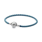 Реальные 925 кольцо из стерлингового серебра с голубым браслет шарма бусинки для Модной Бижутерии Подвески Подходит для женская летняя обувь океана