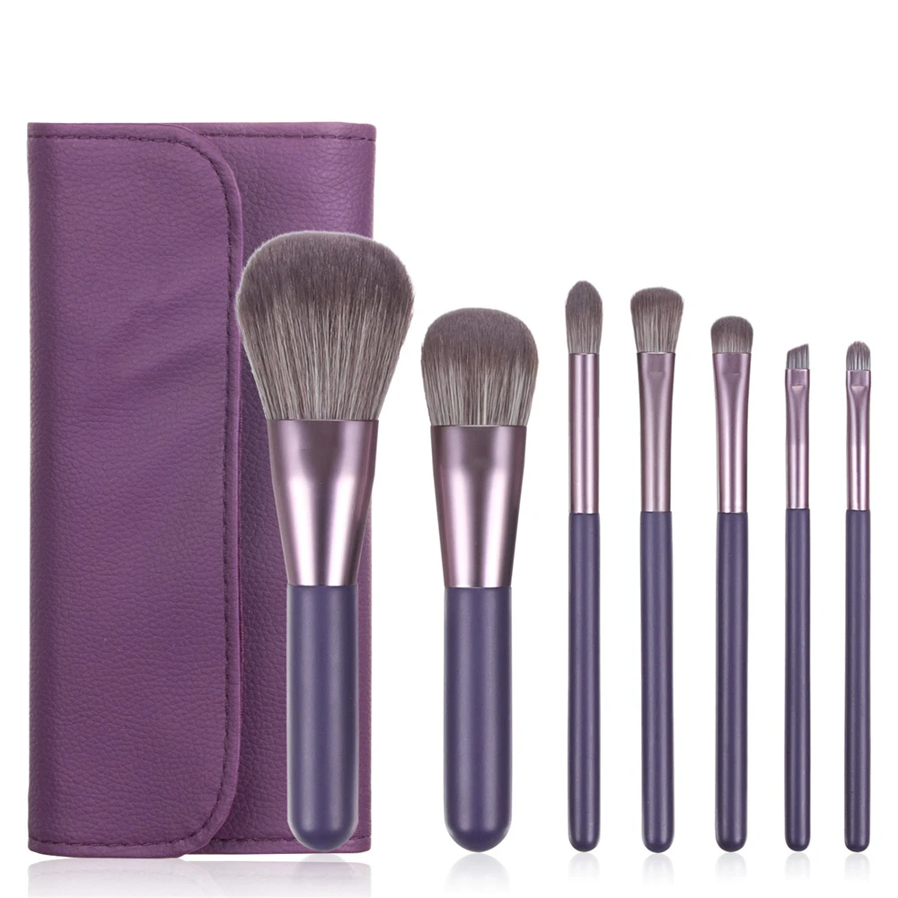 

Kosmetyki Kabuki Purple Pro Makeup Brushes Set with Bag Face Foundation Blush Eyeshadow Eyebrow Powder Beauty Makeup Kit Brochas