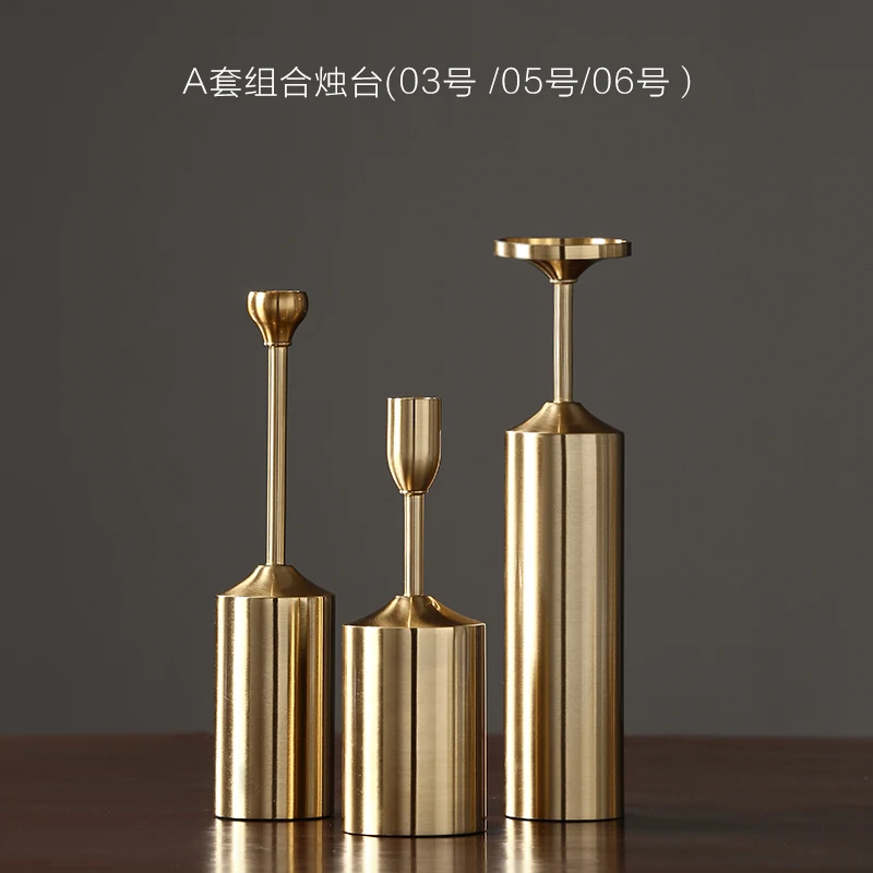 

Minimalist Candle Holder Luxury Pillar Candle Holder Wedding Metal Decoration Romantic Dinner Portavelas Table Decoration EF60ZT