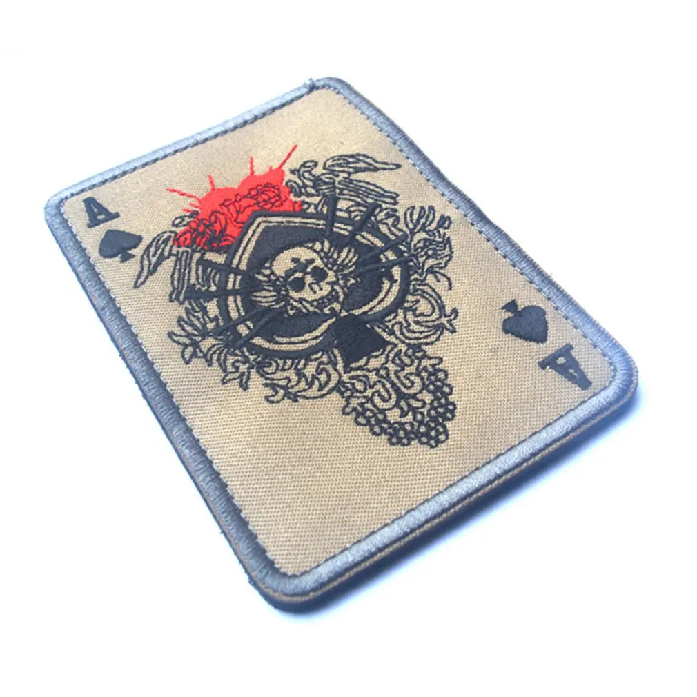 Карточка смерти прямоугольные значки вышивка Лопата покер тактический военный