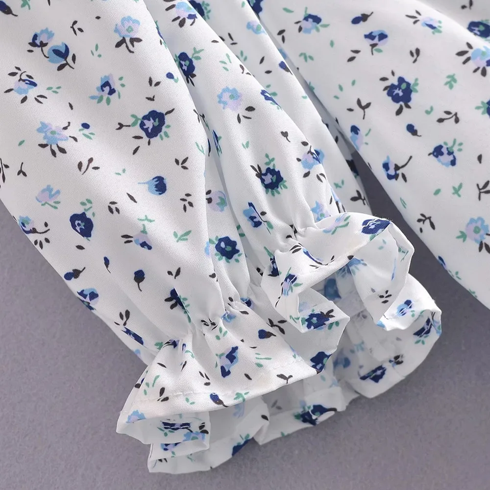 

2021 ZA New Women'S V-Neck Low-Cut Short-Sleeved Ruffled Dress French Style Dress