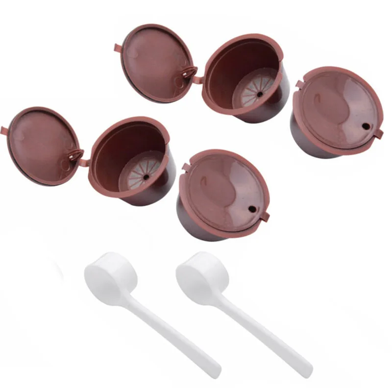 Reusable Coffee Capsule For DOLCE GUSTO Machine Hot Chocolate Filter Set Refillable +Spoon Kitchen Accessories | Дом и сад