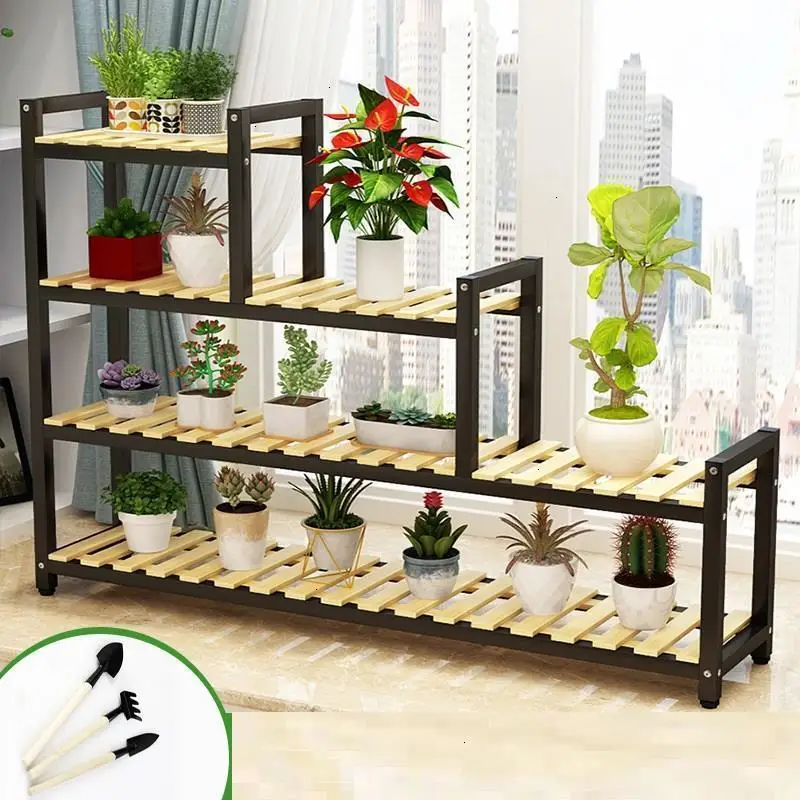 

Pot Escalera Decorativa Madera Rak Bunga Estanteria Para Plantas Wood Rack Dekoration Balcony Outdoor Flower Stand Plant Shelf