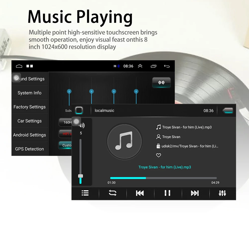 Автомобильный мультимедийный плеер Podofo 2din Android GPS навигация Wi-Fi Bluetooth стерео |