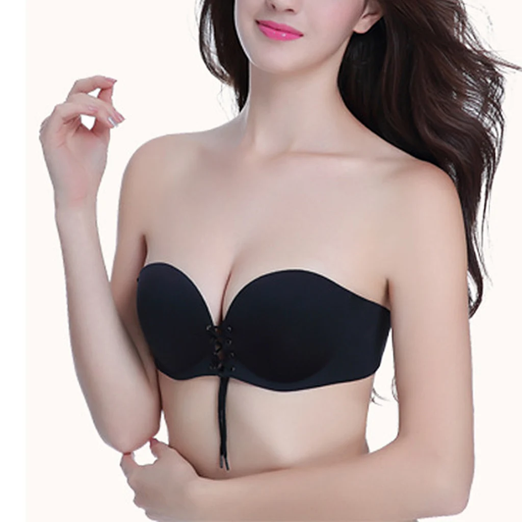Бюстгальтер без бретелек с открытой спиной самоклеящийся невидимый