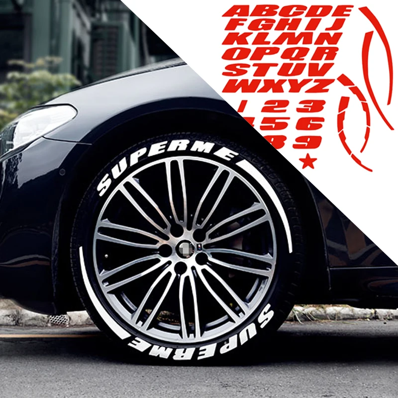 

Wheel Universal 3D Emblem Car Motorcycle Tire Letter Number Car Accessories Auto Label Styling DIY Decoration Tyre Sticker