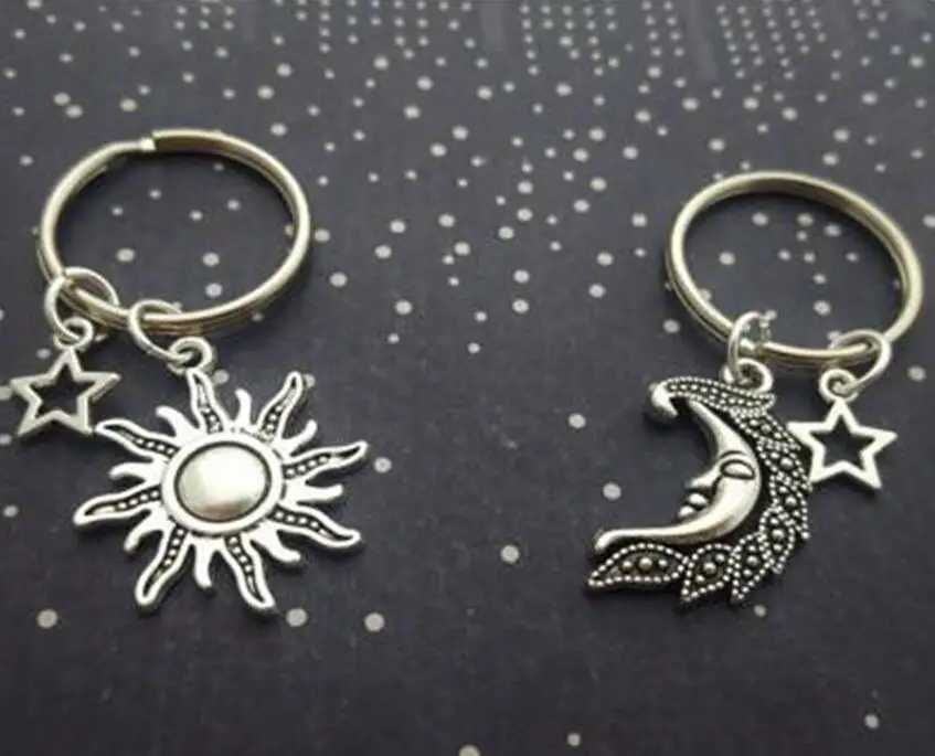 Новый брелок с подвеской в виде звезды изображением неба Солнце Луна Звезда