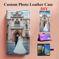 customize your photo flip case for oppo a53s a5 a9 2020 a53 2020 find x3 pro a91 a72 reno 2z print name logo leather cover bags