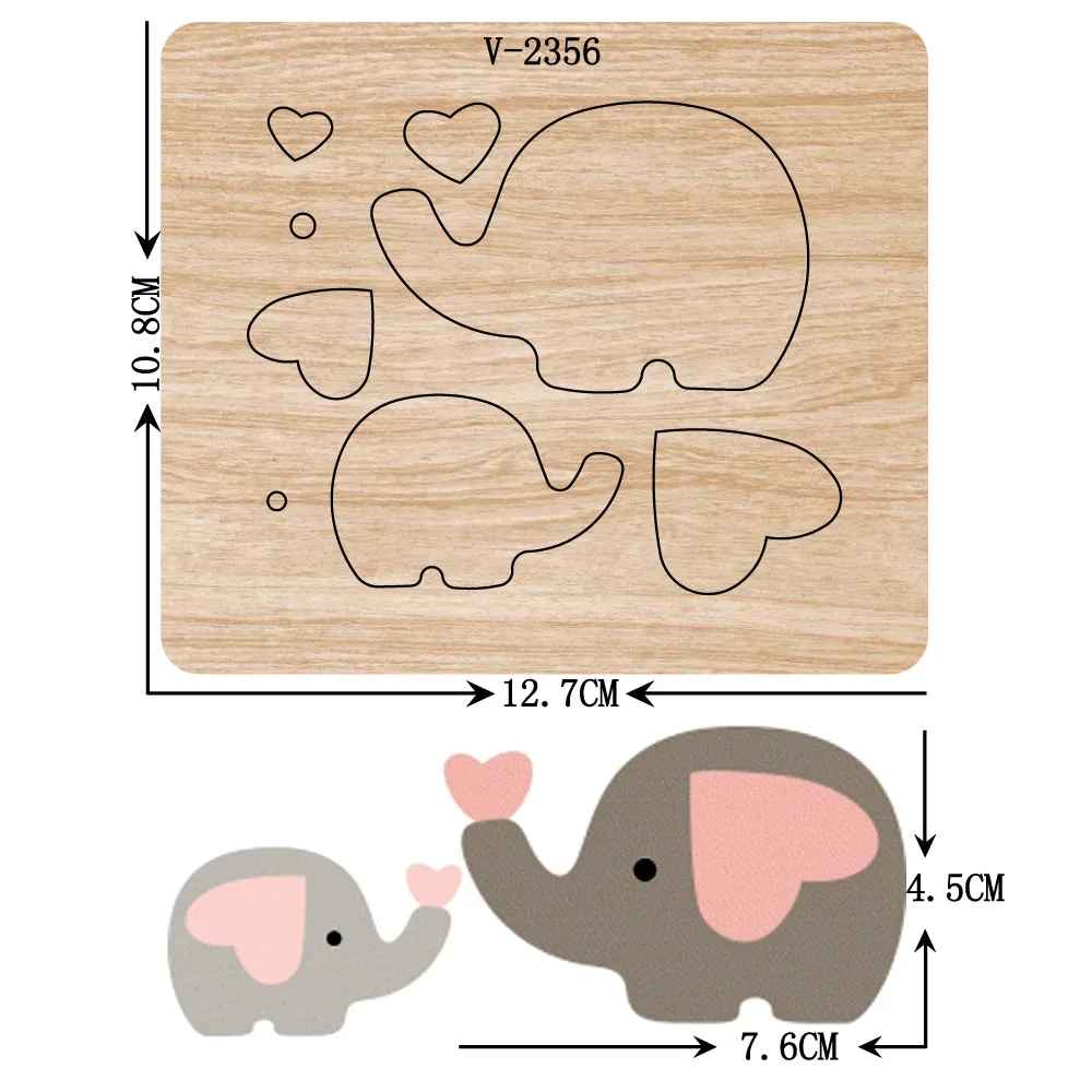Новые деревянные штампы слона для скрапбукинга разных размеров V-2356