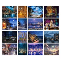 diy diamond painting cross stitch city night scenery full square round diamond mosaic embroidery art wall pictures home decor