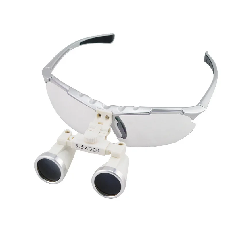 

Dental Medical Surgery Binocular Magnifier 3.5 Times with 420mm Optical Glass Lens Portable Spectacle Magnifier