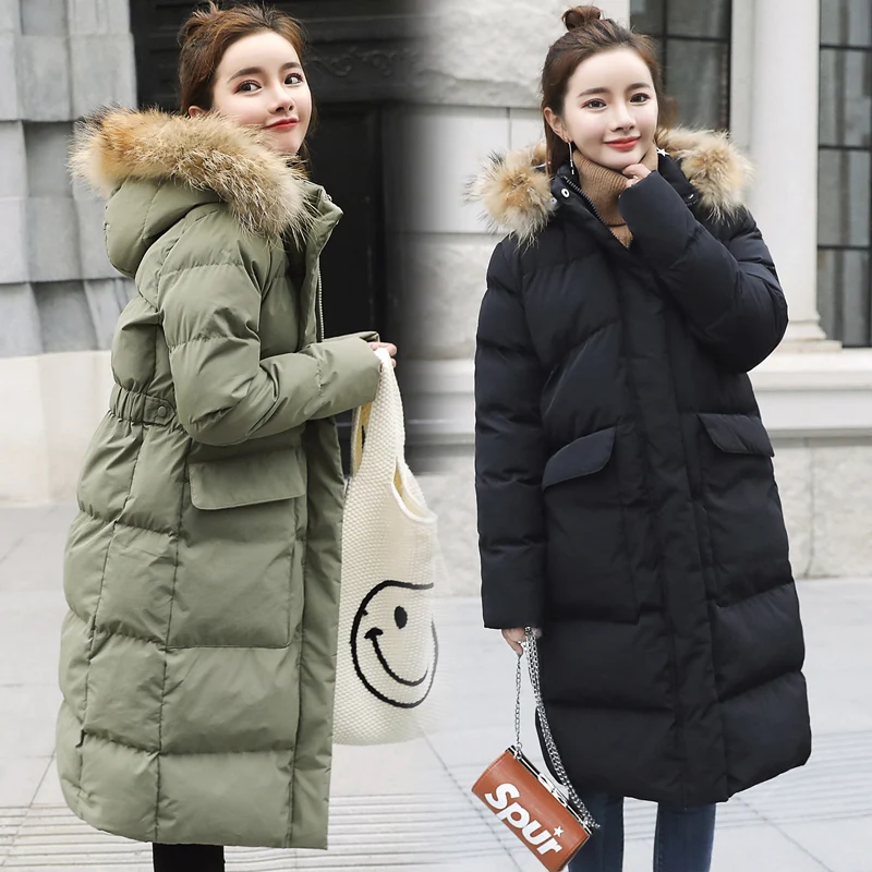 Женская парка с хлопковой подкладкой длинная пуховая куртка в Корейском стиле