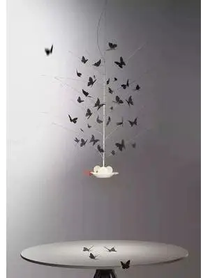 Люстра в форме бабочки художественная Светодиодная лампа для ресторана бара