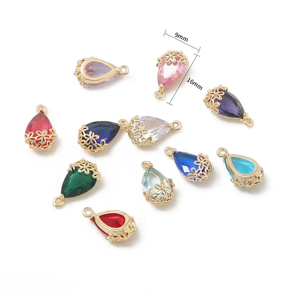 Подвески с кристаллами циркона в виде капли воды фурнитура для изготовления