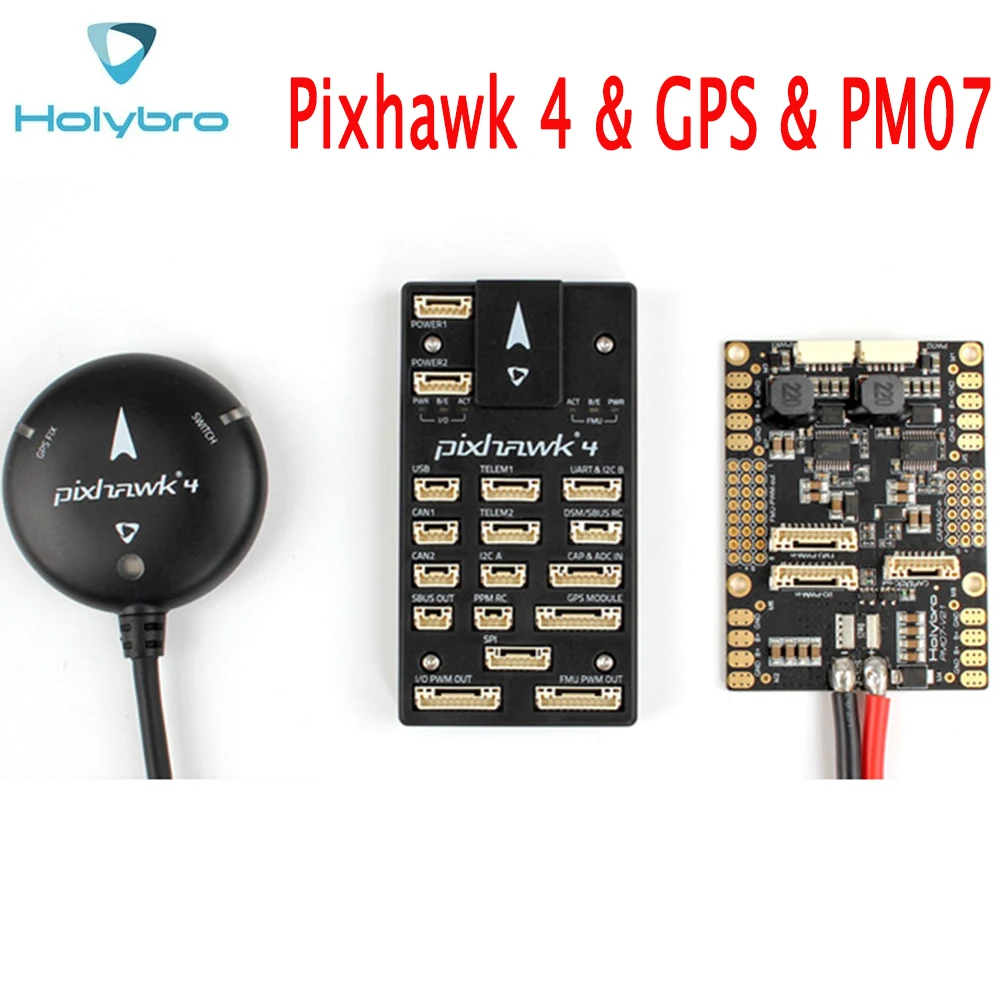 Holybro Контроллер полета Pixhawk 4 Управление UBLOX NEO M8N GPS модуль PM07 Мощность доска