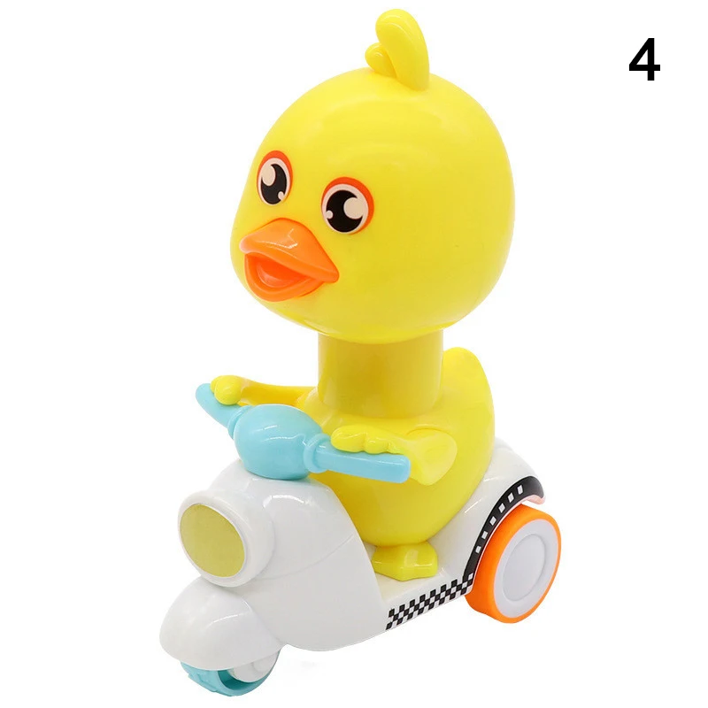 

1pc Press and Run Duck Toys For Children Gifts Wholesale Fun Baby Clockwork Toy Little Yellow Duck Motorcycle
