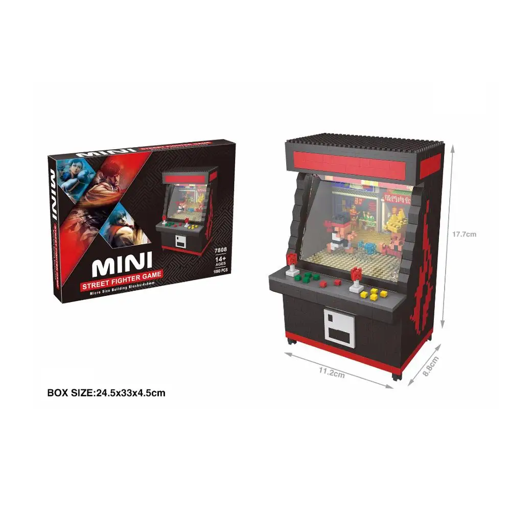 Хит продаж lepining creators Street Arcadegame Fighter mini micro diamond строительные блоки со светодиодным