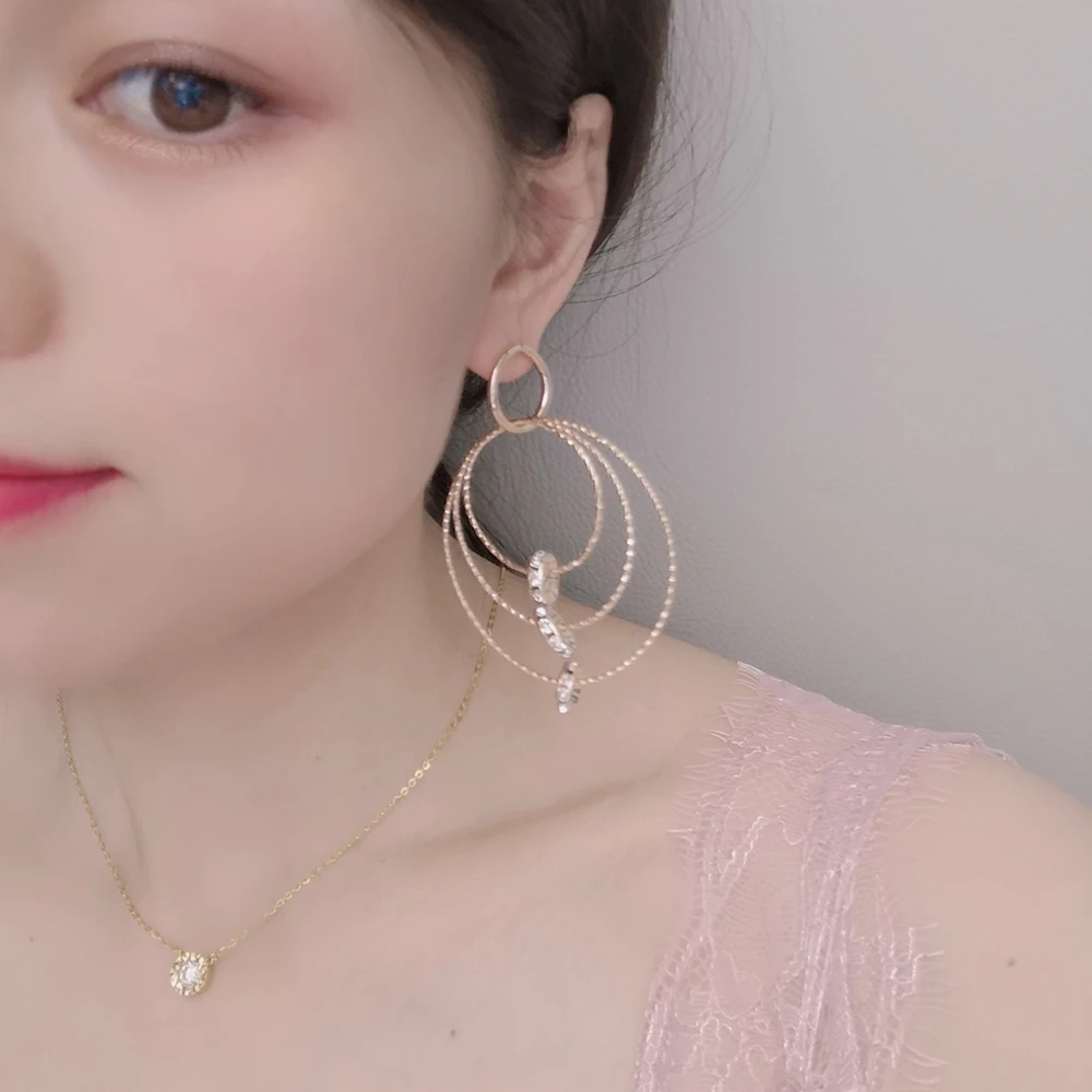 BLIJERY Fashion Multilayer Circles Drop Earring For Women Geometric Statement Boucles d'oreil Exaggerated Punk Earrings Gifts |