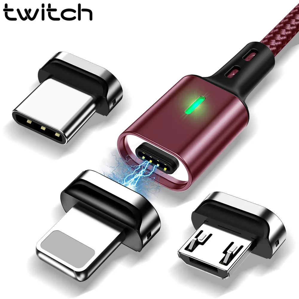 Магнитный зарядный кабель Twitch Micro USB Type C магнитное зарядное устройство