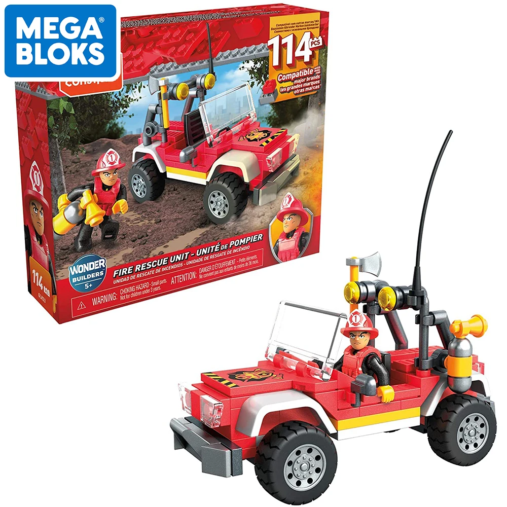 

MEGA BLOKS Wonder Builder серия пожарно-спасательный блок 114 шт. маленький размер здание блокирует Обучение Образование детская игрушка GLK53 день рожден...