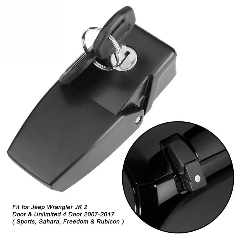 

2 шт., Противоугонный замок для капота автомобиля в сборе с ключами для Jeep Wrangler JK Unlimited 2007-2017