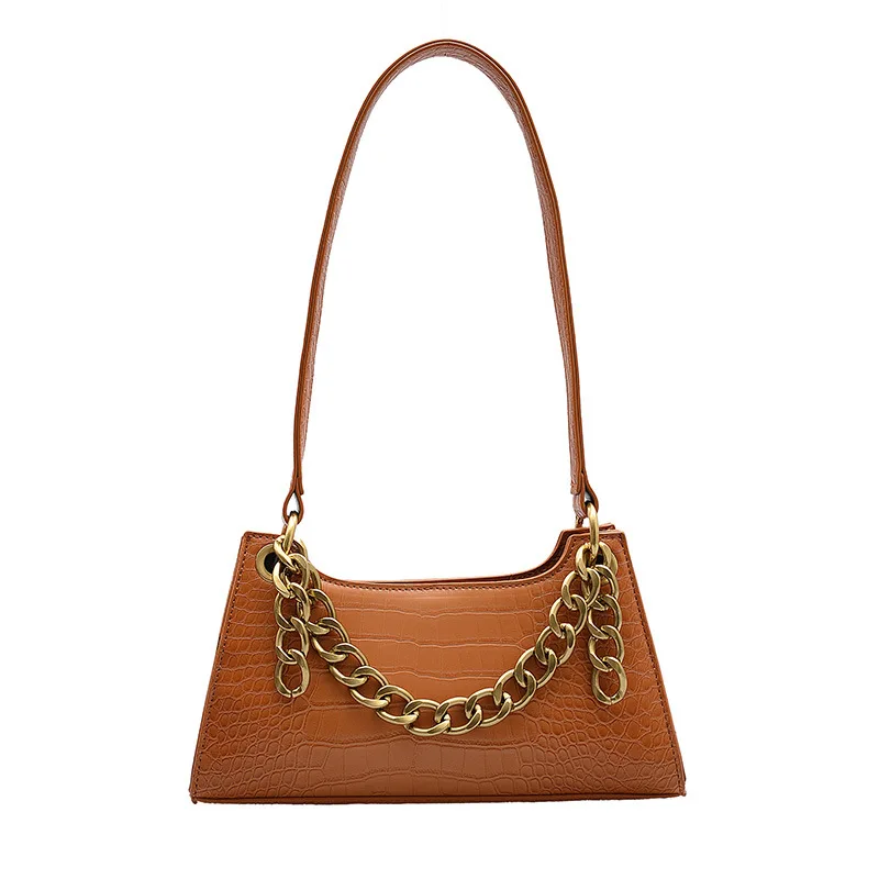 

2020 new Korean fashion all-match crocodile pattern crossbody portable chain solid color single shoulder small bag female