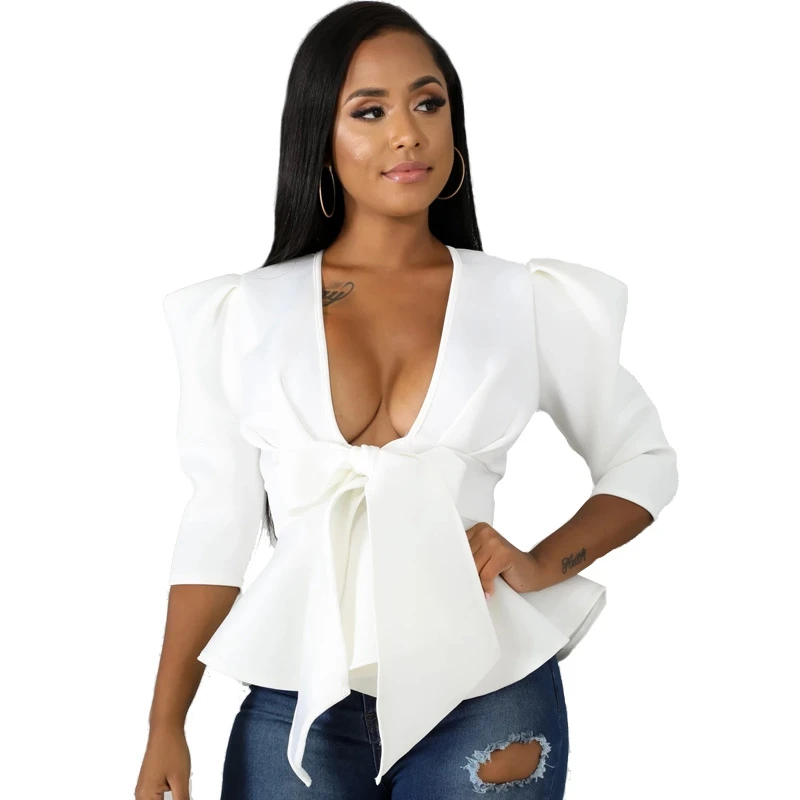 Рубашка женская с оборками топы и блузки осенняя корейская модная одежда 2020