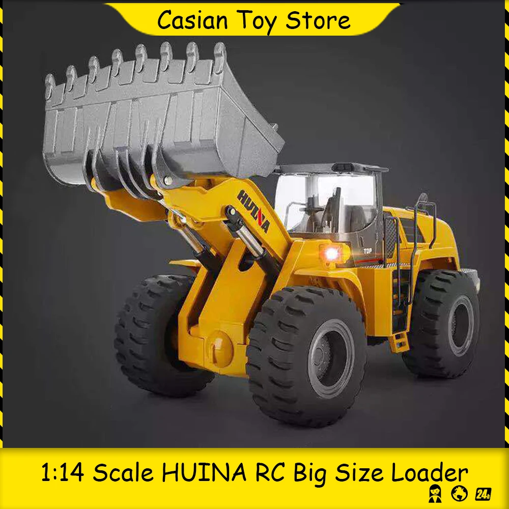 Preise 1/14 Skala HUI NA RC Große Größe Loader Lkw Bagger Fernbedienung Hobby Bulldozer Legierung Huina 583 Kinder Spielzeug Für Junge