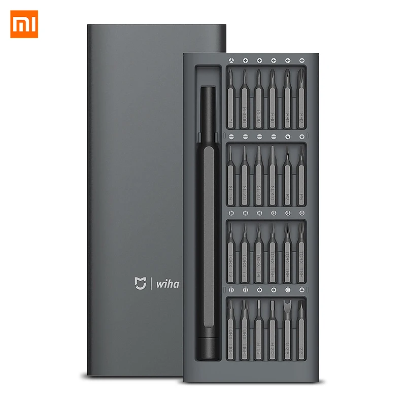 

Original Xiaomi Mijia Wiha Daily Use Screw Kit 24 Precision Magnetic Bits Alluminum Box Screw Driver smart home Kit Tools