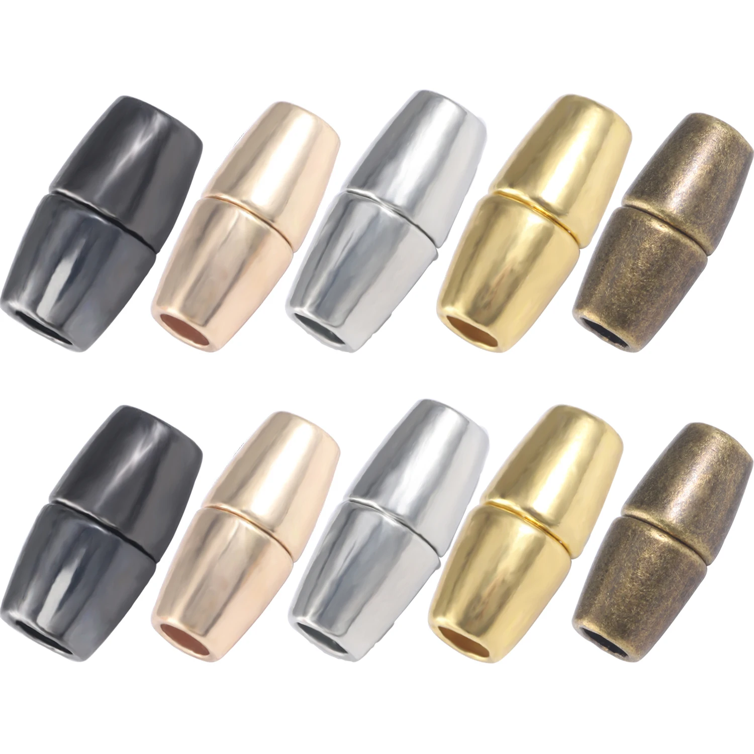 

Gold Strong Magnetic Clasps Connector Fit 3 4 5mm Leather Cord Bracelet Oval Connectors for DIY Jewelry Making 5 Sets/lot