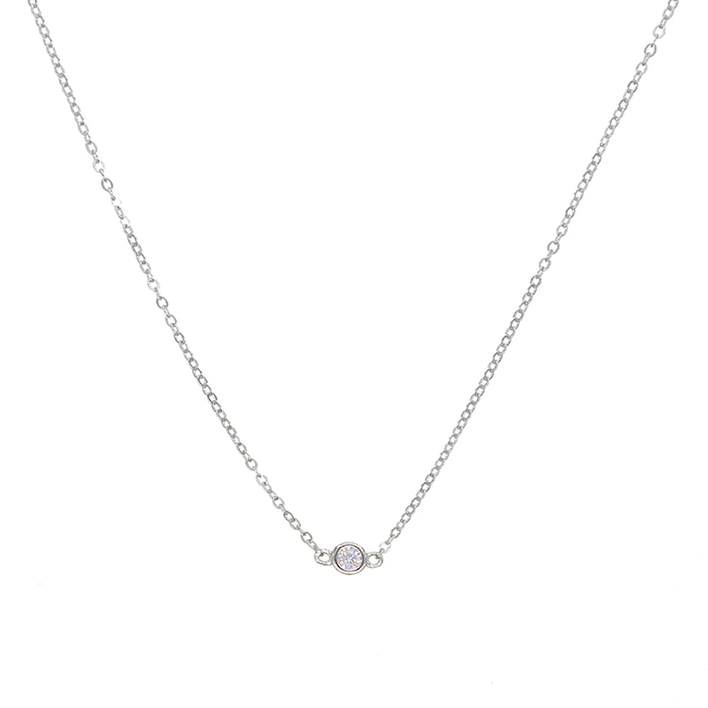 Ожерелье-чокер из серебра 925 пробы с круглыми фианитами | Украшения и аксессуары
