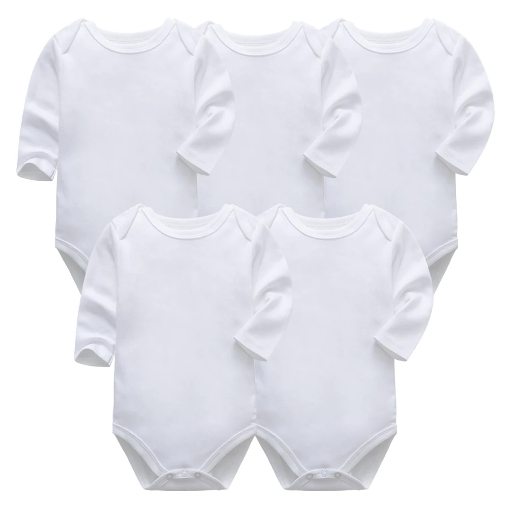 

Baby Boy and Girl Clothes 0-3 Months Long Sleeve Bodysuit Set Cotton Infant Onesie White Romper Outfit Newborn Baby Clothing