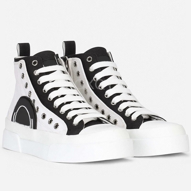 

Canvas Shoes Women High Top Platform Lace Up High-TOP Round Toe Chunky Shoes Women Sneakers Flat Vulcanize Shoes Large Size 46