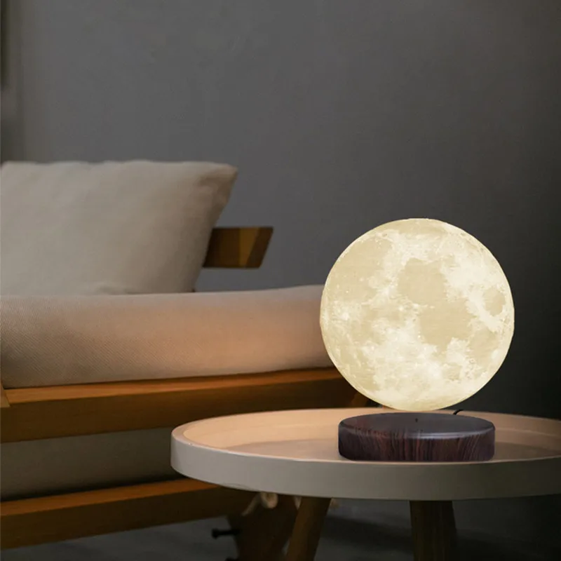 구매 3D 자기 공중 부양 달 램프 야간 조명 15cm, 회전 무선 Led 달 빛 플로팅 램프, 참신한 선물 홈 장식
