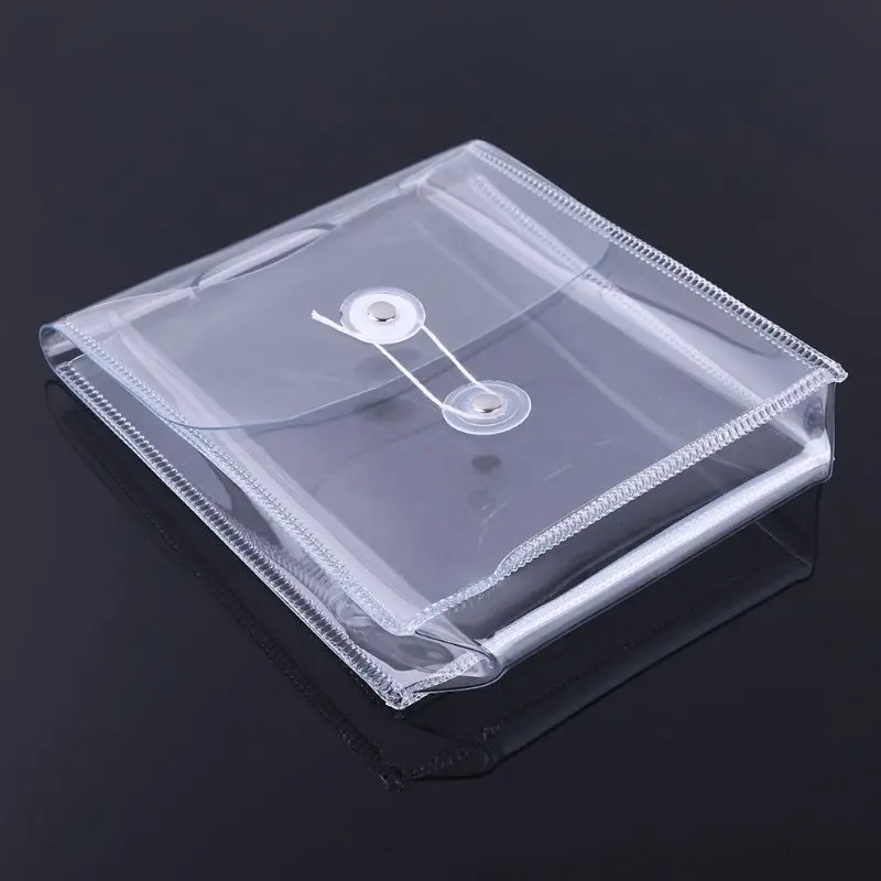 

Transparent PVC Winding Storage Bag File Folder Desk Document Makeup Organizer Office Supplies