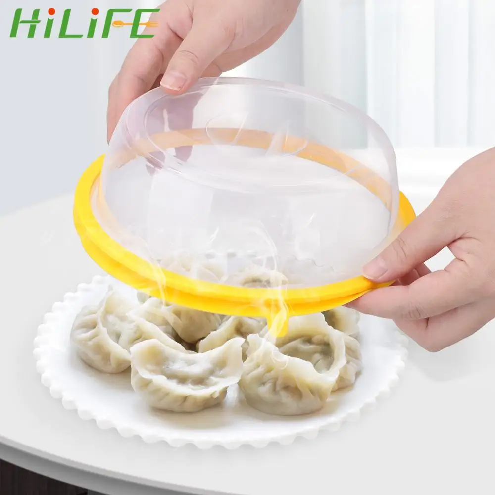 

Прозрачные крышки для блюд HILIFE, крышка для фруктов, сохраняет тепло, пылезащитный чехол, изоляция посуды, полезные аксессуары для кухонного ...