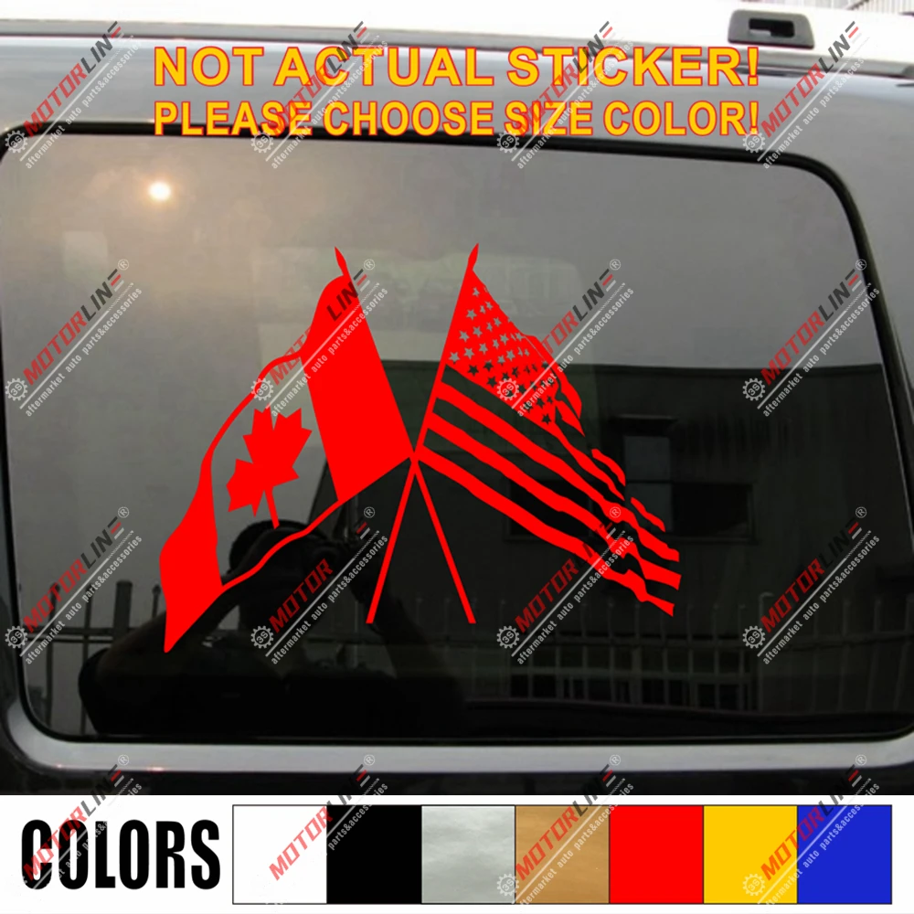 Перекрестная клетчатая канадская Америка флаг наклейка на машину виниловый