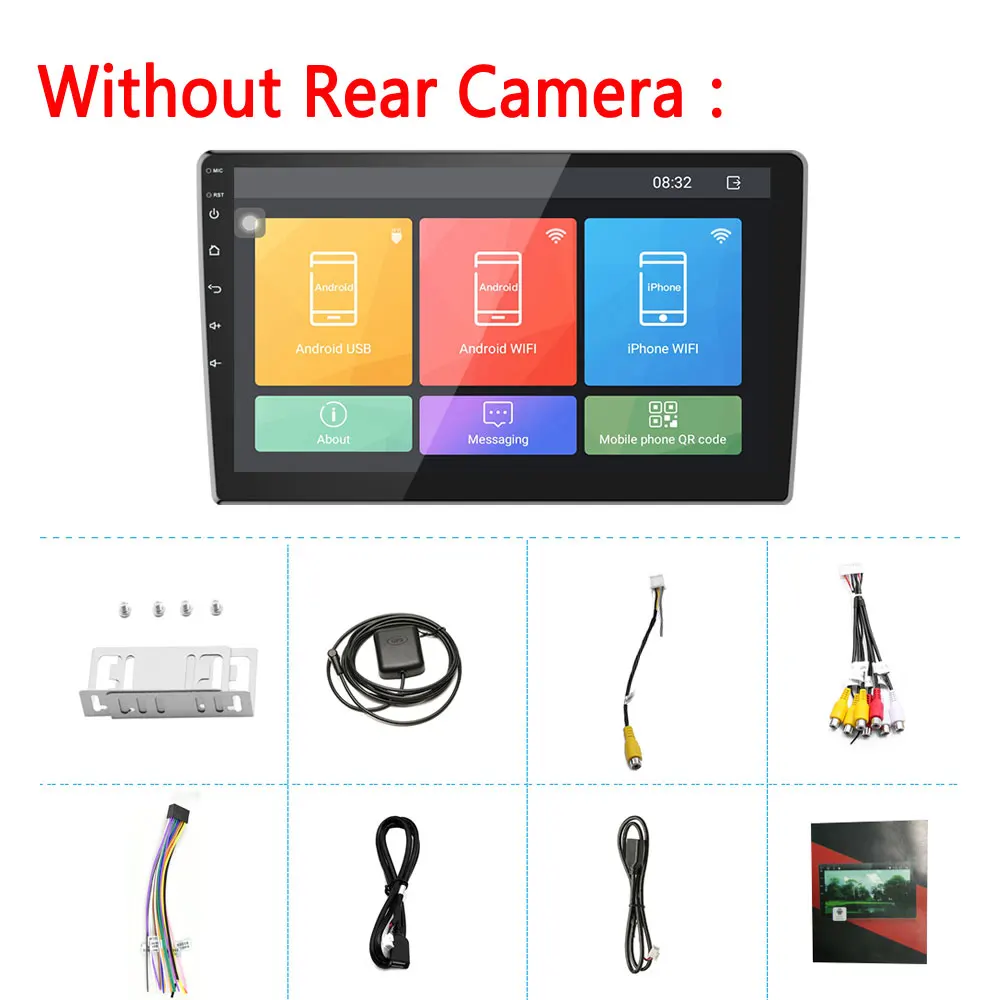 Without Rear Camera LeeKooLuu Android 2 Din GPS автомобильный радиоприёмник стерео 9,1 ''HD 1080P 2.5D зеркало из закаленного стекла Bluetooth wifi c gps-навигатором, swc fm-радио приемник - Цвет: Without Rear Camera