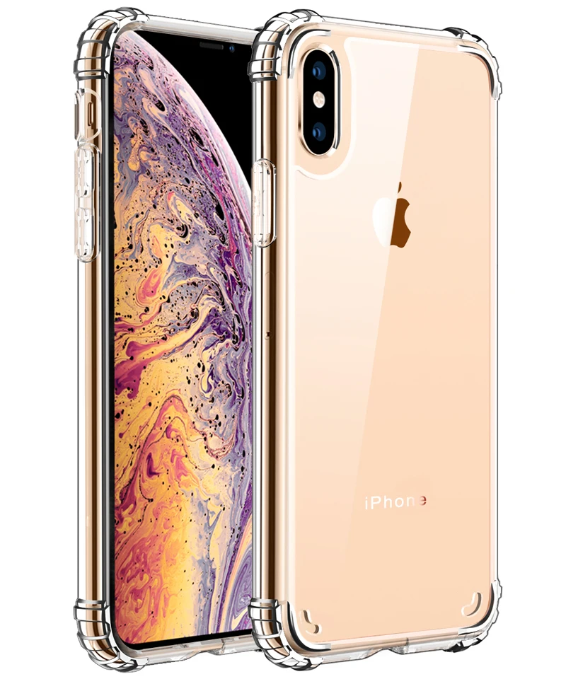 Прозрачный чехол для iPhone XS XR, тонкий противоударный акриловый чехол из ТПУ с кристаллами для телефона Apple iPhone XS Max, полностью защитный чехол