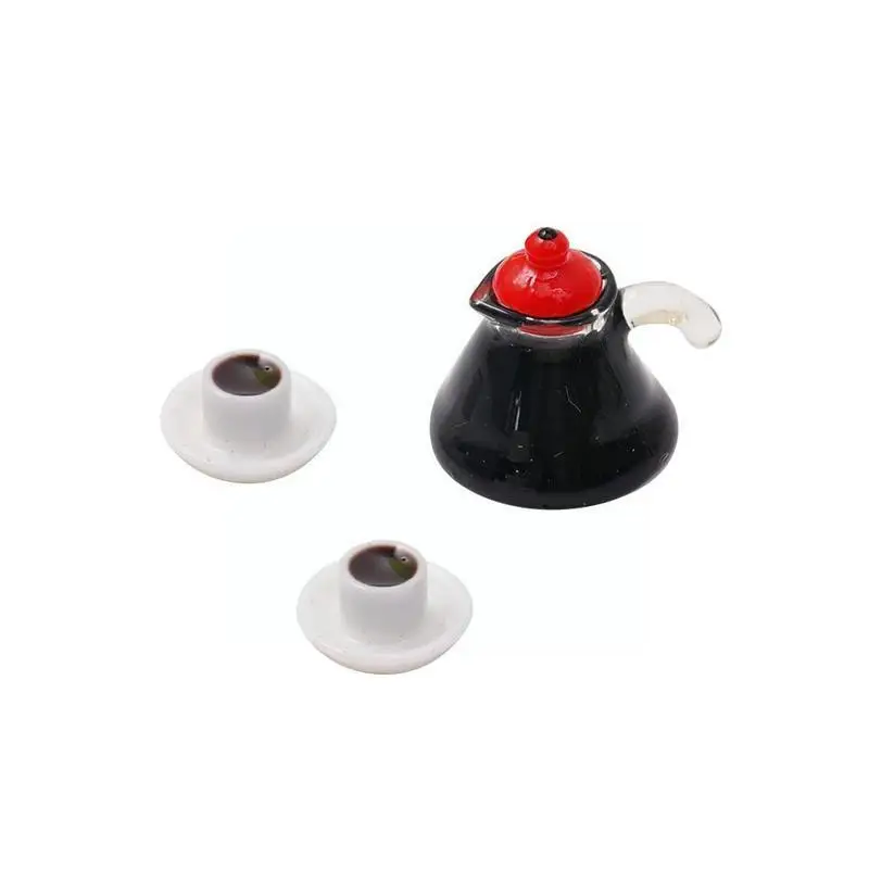 

1:12 Mini Coffee Machine Set Automatic Dripping Coffee House Accessories Simulation Dollhouse Dolls Maker Model Fit Decorati O1N