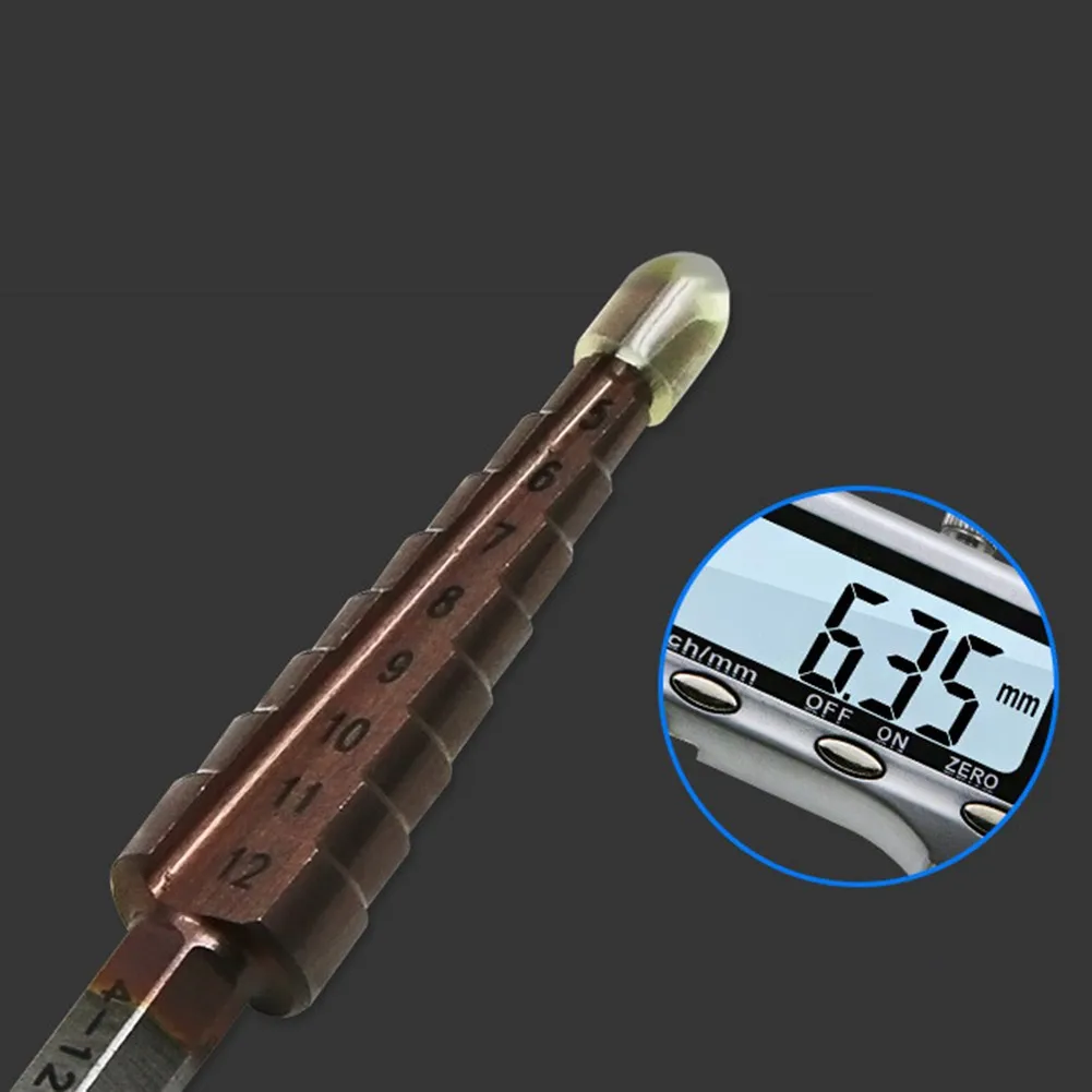 

4-12 (9 Steps) Step Drill Cobalt Drill Hexagon Plated Step Straight Flute