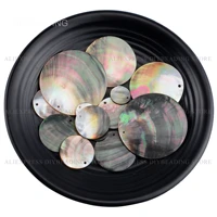 10 100 pcs natural black mop shell disc circle beads for necklace earrings making 10 80mm with 1 holesome may curved