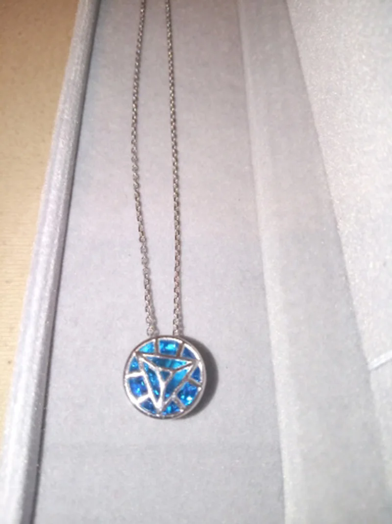 Ожерелье с подвеской Arc Reactor, Круглая Подвеска из серебра 925 пробы, ожерелье s, ювелирные изделия для мужчин и женщин, бижутерия для косплея, рождественский подарок