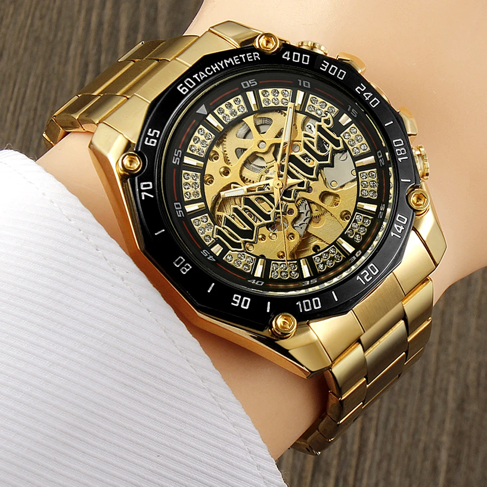 Механические наручные часы-скелетоны WINNER мужские люксовые брендовые
