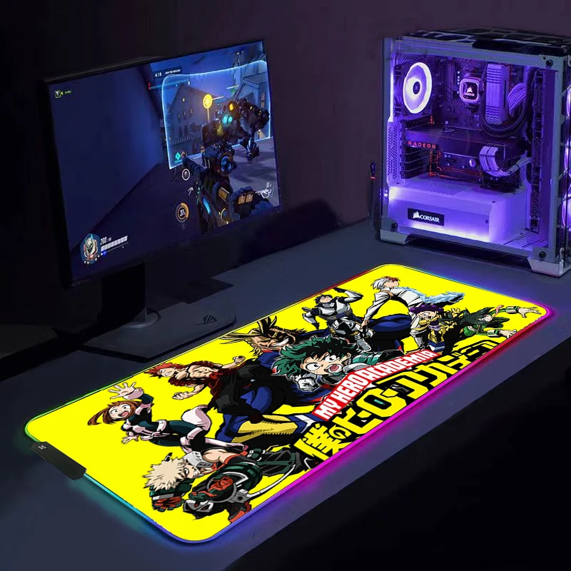 RGB мой герой Академия геймерский большой XL Коврик Для Мыши для ПК игровые