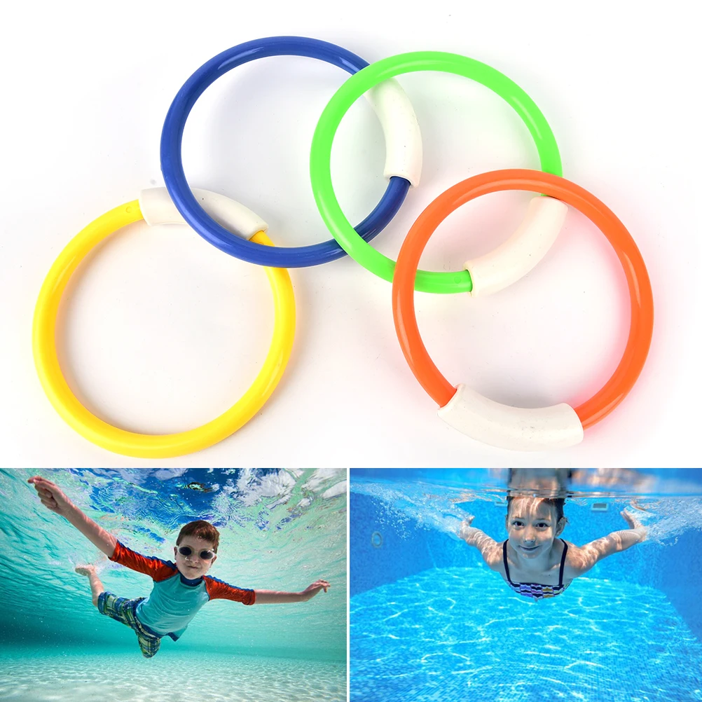 

4Pcs Dive Rings Swimming Pool Diving Game Summer Kid Underwater Diving Ring Sport Diving Buoys Four Loaded Throwing Toys
