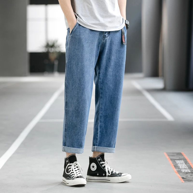 Men's Vintage Straight Jeans Plus Size Hip Hop Blue Cargo Jean for Men Mens Denim Pants Fashion 2020 Trousers | Мужская одежда