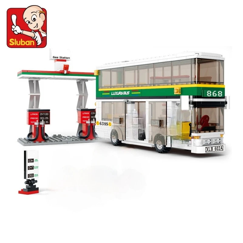 Конструктор двухслойный автобус Sluban 0331 403 шт. блоки для экскурсий автобуса