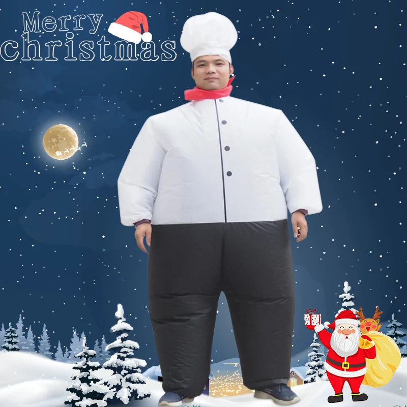 Надувной костюм шеф повара для взрослых Забавный карнавальный нарядное платье