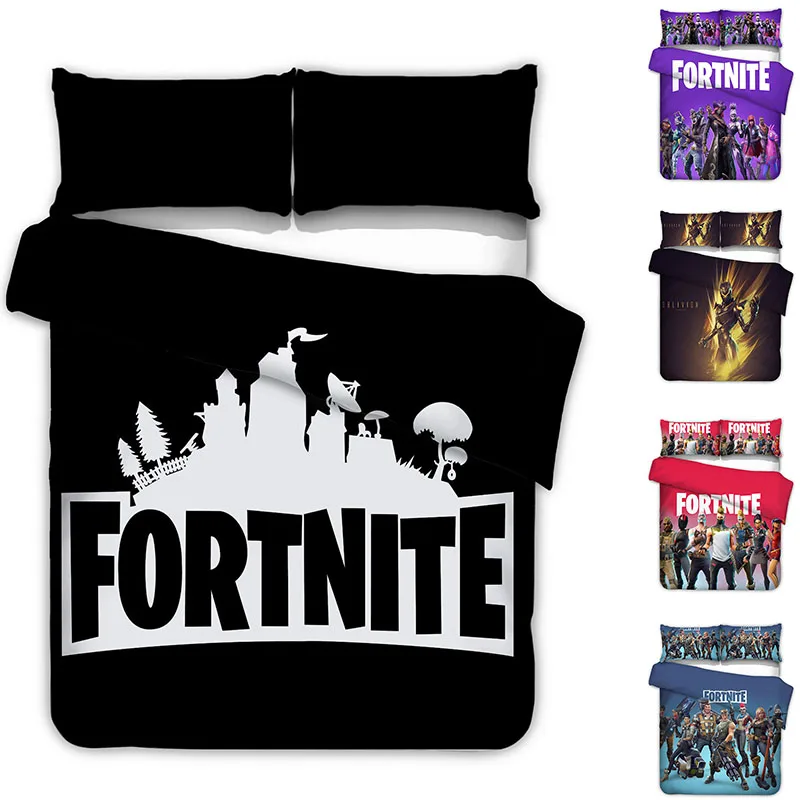

HOT Fortnite Simple Bedding Set with Pillowcase Duvet Sets Bed Linen Sheet Single Double Queen King Size Quilt Covers